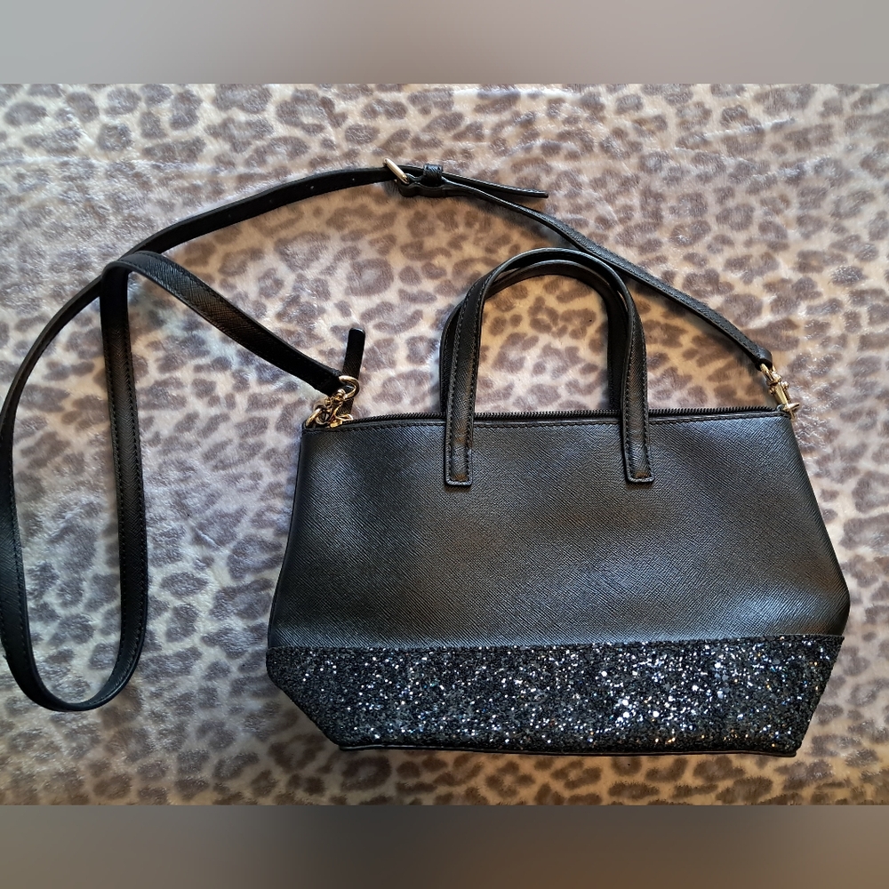KATE SPADE Greta Court Black Glitter Mini Satchel Crossbody Bag - Picture 4 of 6